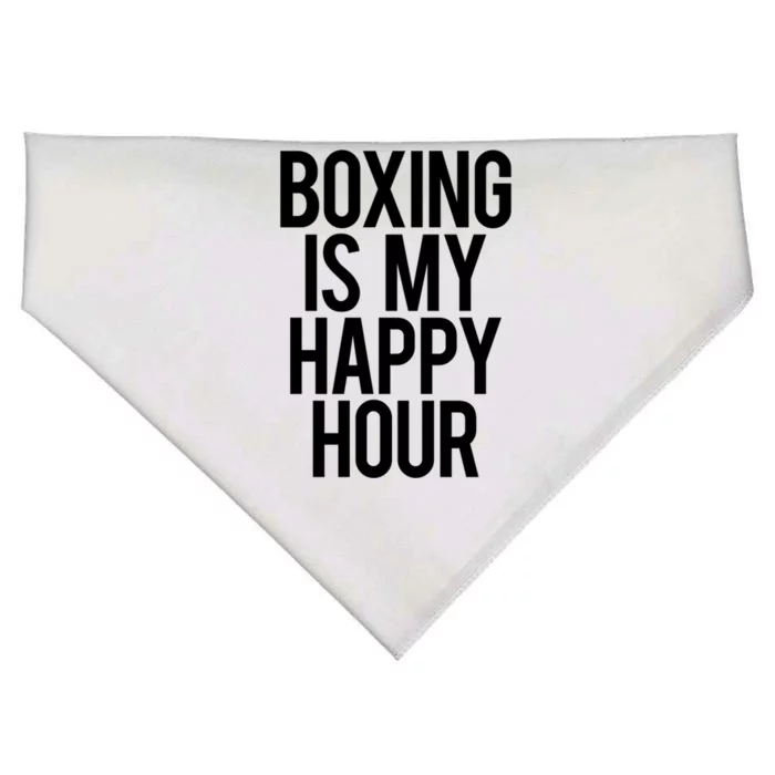 Boxing Is My Happy Hour Funny Gym Sports Saying Training Great Gift USA-Made Doggie Bandana