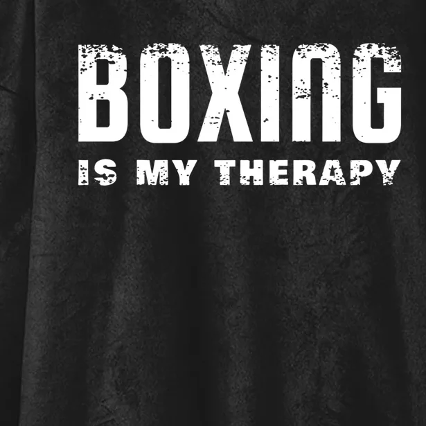 Boxing Is My Therapy Boxer Gift Hooded Wearable Blanket