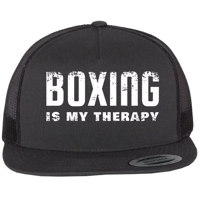 Boxing Is My Therapy Boxer Gift Flat Bill Trucker Hat