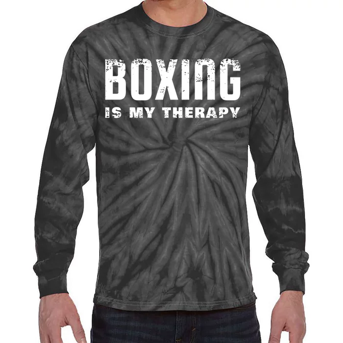 Boxing Is My Therapy Boxer Gift Tie-Dye Long Sleeve Shirt