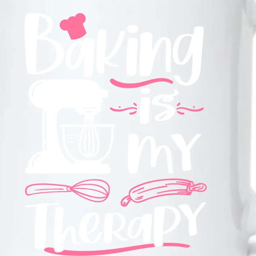 Baking Is My Therapy Baking Lover Quote Funny Baker Cookie Gift Black Color Changing Mug