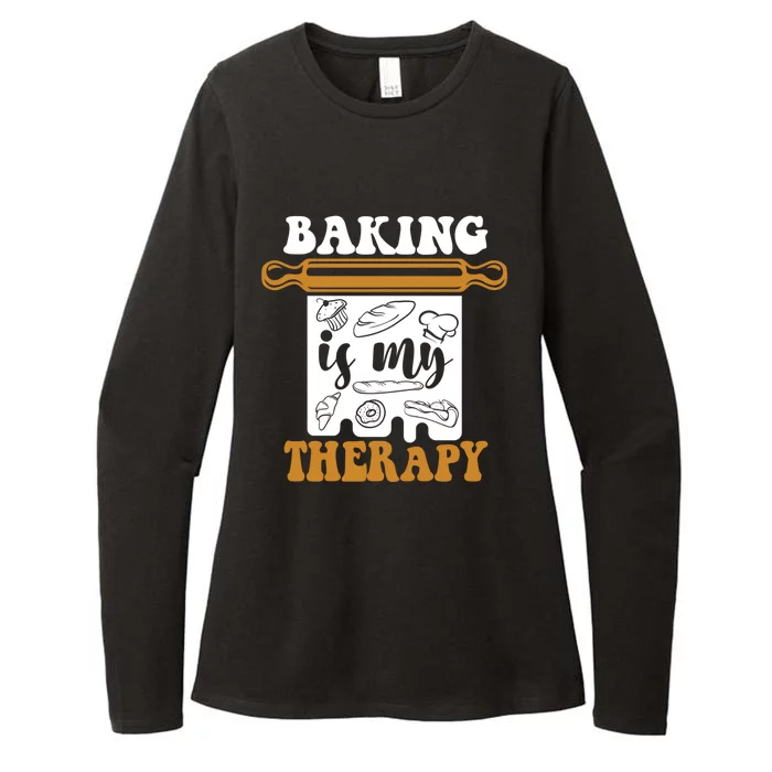 Baking Is My Therapy Bread Expert Pastry Chef Baker Bakery Gift Womens CVC Long Sleeve Shirt