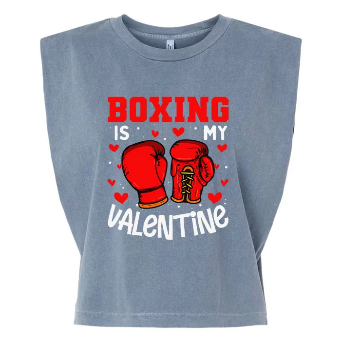 Boxing Is My Valentine Funny Sport Lover Garment-Dyed Women's Muscle Tee