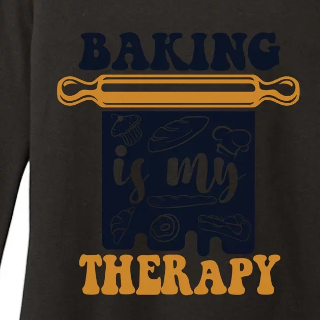 Baking Is My Therapy Bread Expert Pastry Chef Baker Bakery Funny Gift Womens CVC Long Sleeve Shirt