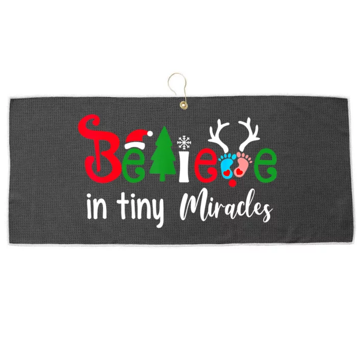 Believe In Magic Of Tiny Mistletoes NICU Nurse Christmas Large Microfiber Waffle Golf Towel