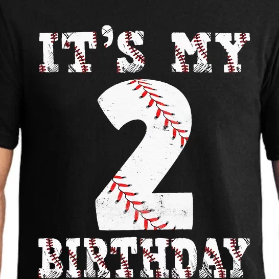 Baseball Its My 2nd Birthday Two Year Old Second Birthday Pajama Set