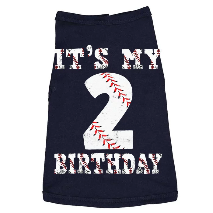 Baseball Its My 2nd Birthday Two Year Old Second Birthday Doggie Tank