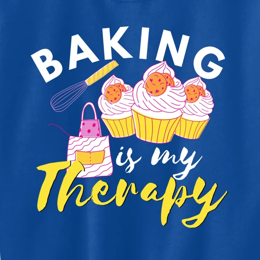 Baking Is My Therapy Cake Bakers Girl Baker Gift Cupcake Gift Kids Sweatshirt