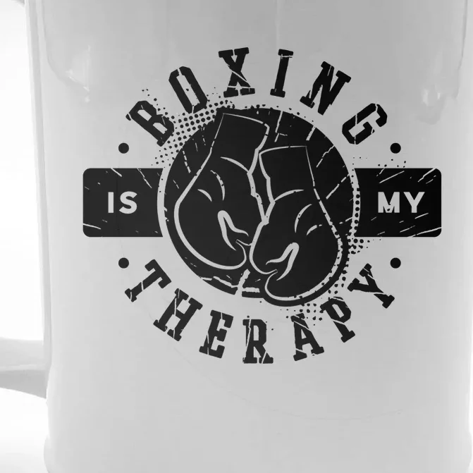 Boxing Is My Therapy Martial Arts Boxer Gift Front & Back Beer Stein