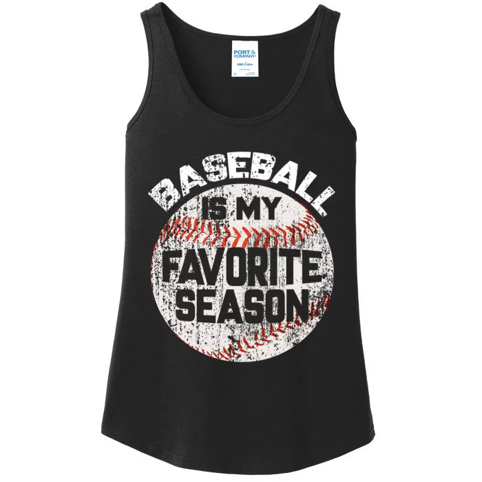 Baseball Is My Favorite Season Ladies Essential Tank