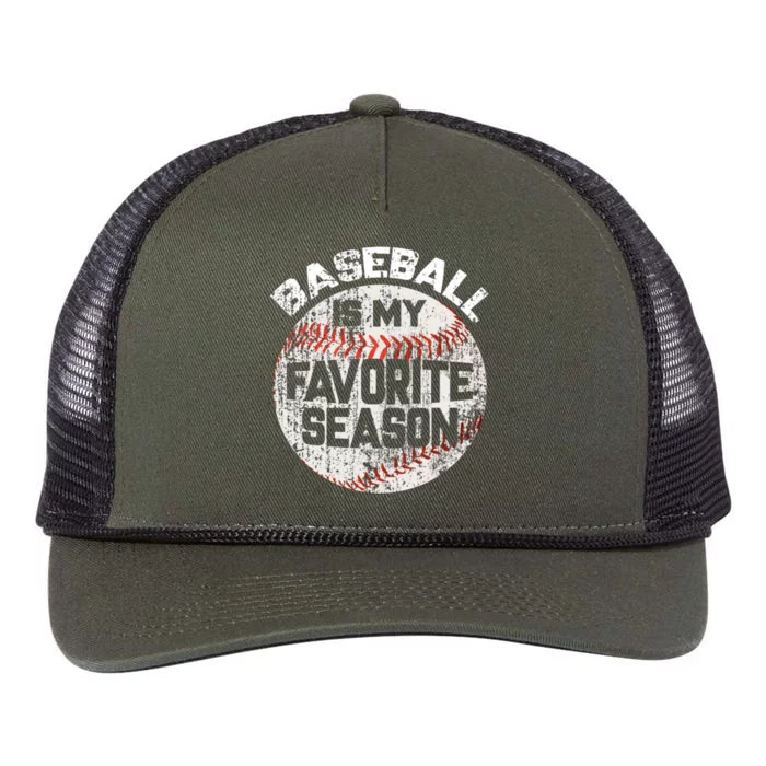 Baseball Is My Favorite Season Retro Rope Trucker Hat Cap