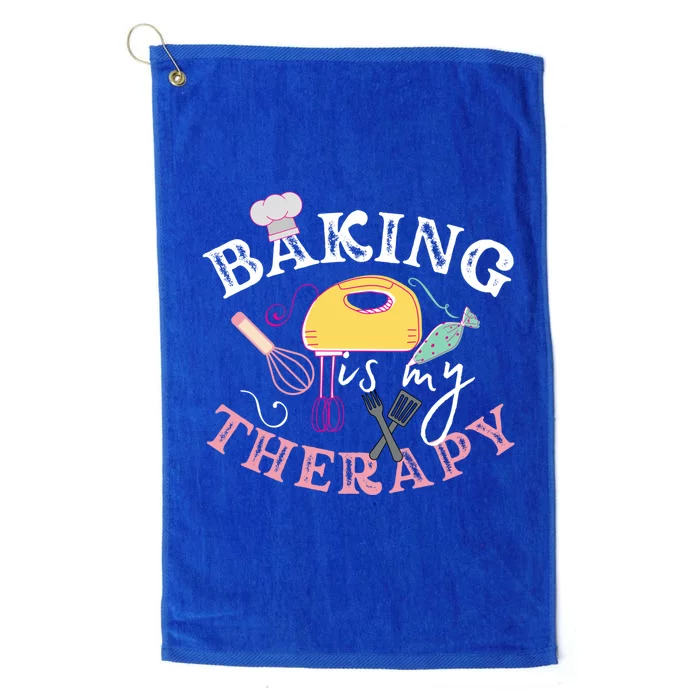 Baking Is My Therapy Cake Bakers Girl Baker Gift Cupcake Cute Gift Platinum Collection Golf Towel