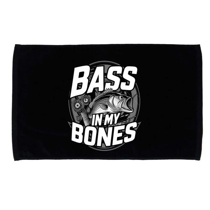 Bass In My Bones Bass Fishing Gift Microfiber Hand Towel