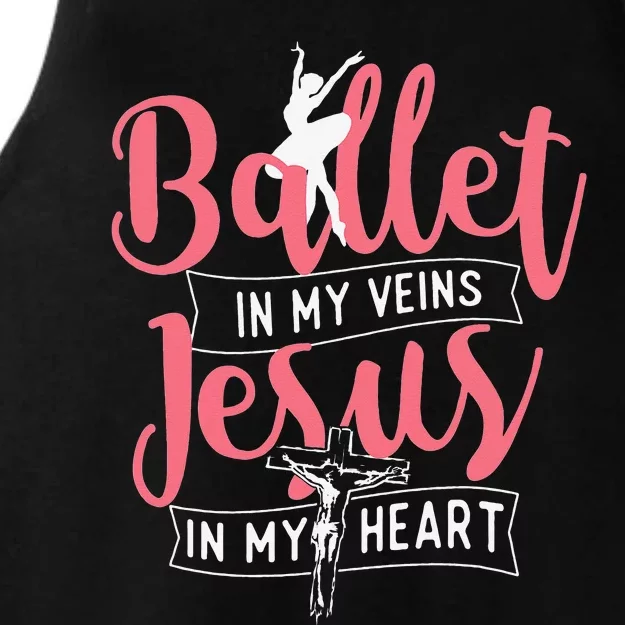 Ballet In My Veins Jesus in My Heart Ballerina Barre Dance Ladies Tri-Blend Wicking Tank