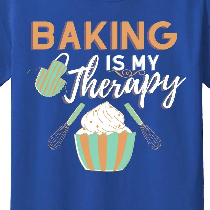 Baking Is My Therapy Cake Bakers Girl Baker Gift Cupcake Funny Gift Kids T-Shirt