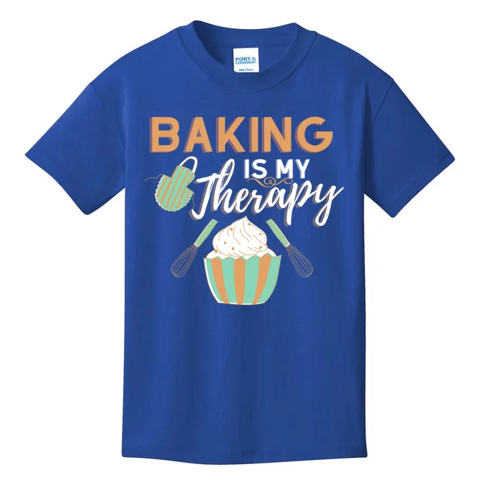 Baking Is My Therapy Cake Bakers Girl Baker Gift Cupcake Funny Gift Kids T-Shirt