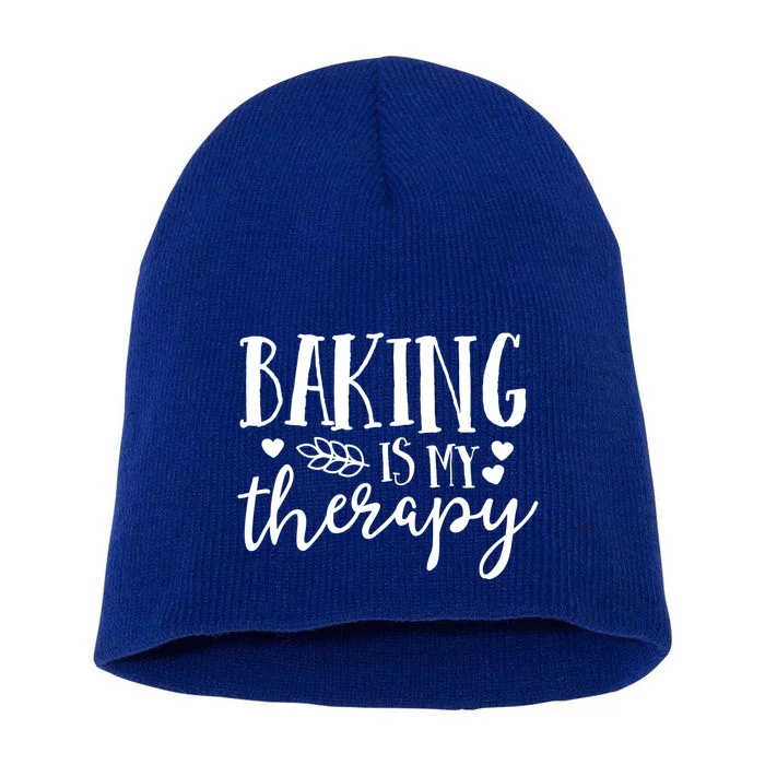 Baking Is My Therapy Gift For Baker Lover Mom Mother Gift Short Acrylic Beanie