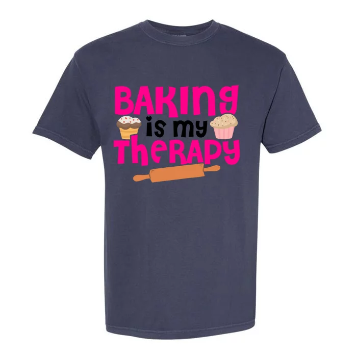 Baking Is My Therapy Cake Baking Pastry Confectioner Baker Gift Garment-Dyed Heavyweight T-Shirt