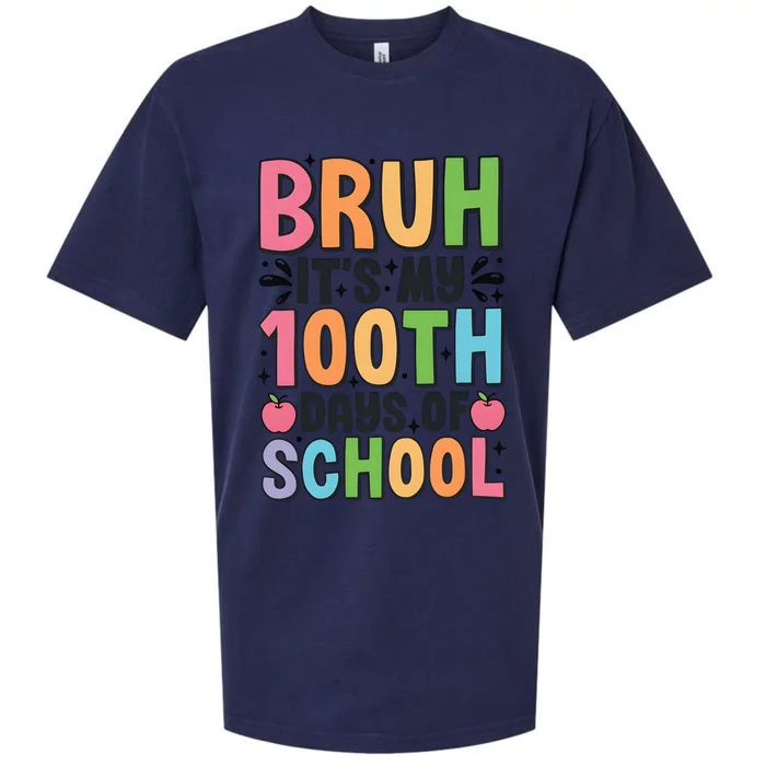 Bruh ItS My 100th Days Of School Celebration Sueded Cloud Jersey T-Shirt