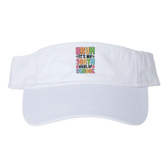 Bruh ItS My 100th Days Of School Celebration Valucap Bio-Washed Visor