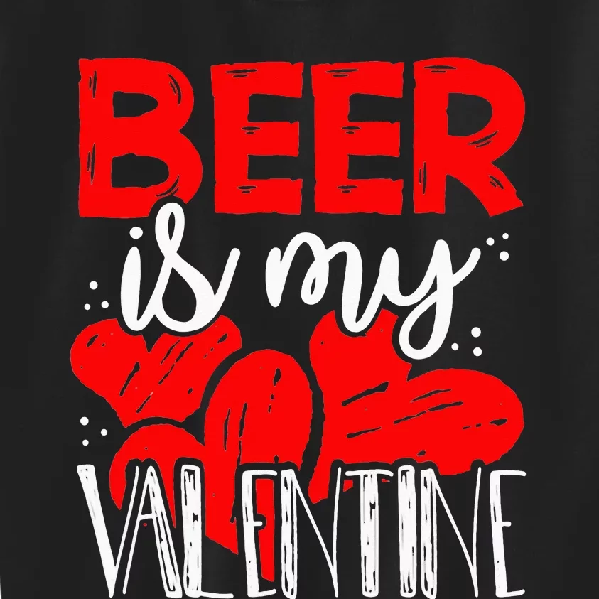 Beer Is My Valentine Day Drunk Cupid Drinking Heart Kids Sweatshirt