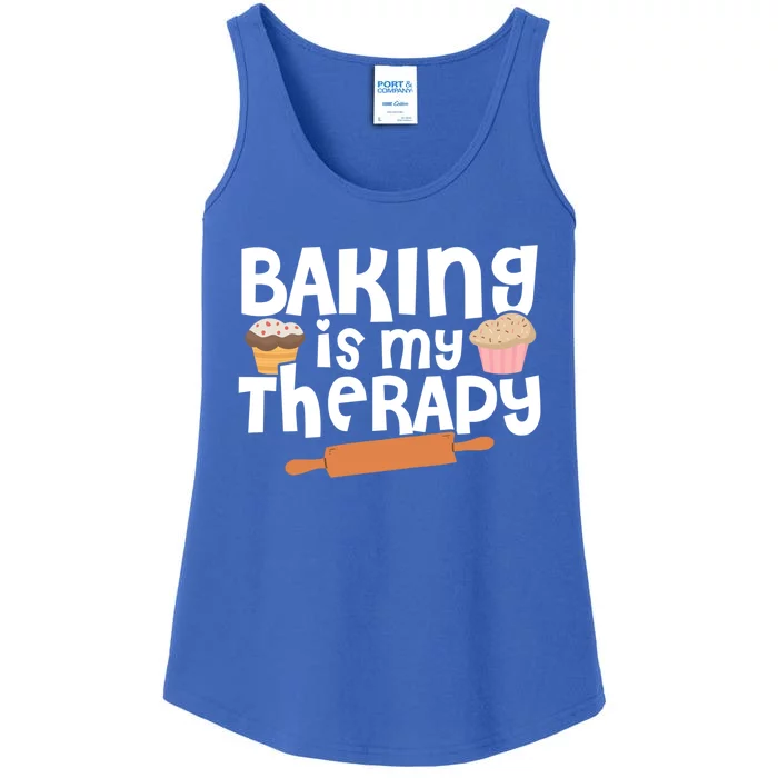 Baking Is My Therapy Cake Baking Pastry Confectioner Baker Gift Ladies Essential Tank