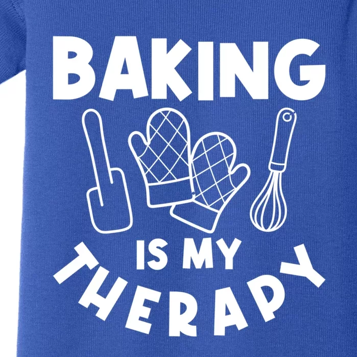 Baking Is My Therapy Cake Baking Pastry Confectioner Baker Gift Baby Bodysuit