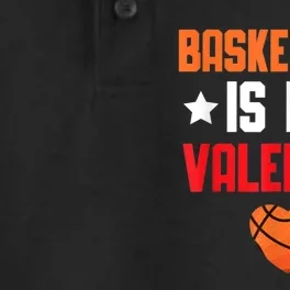 Basketball Is My Valentine Funny Love Sports Lover Dry Zone Grid Performance Polo