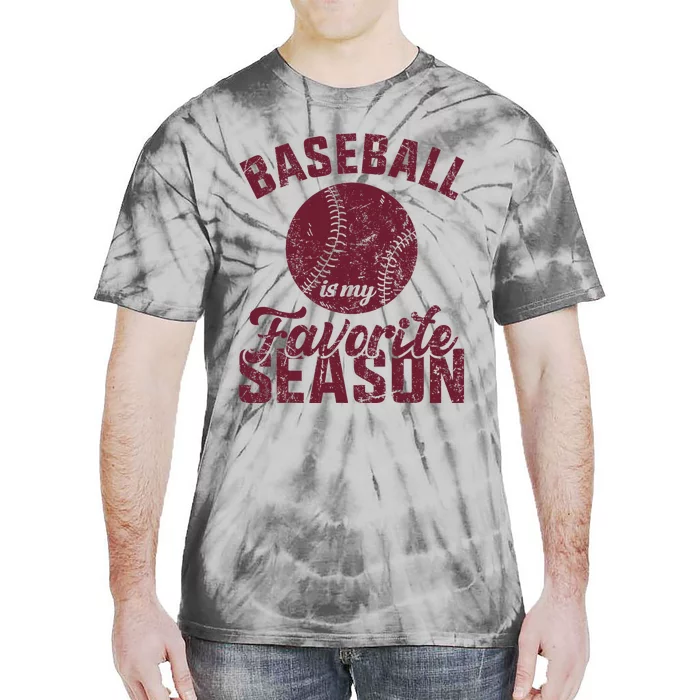 Baseball Is My Favorite Season Vintage Tie-Dye T-Shirt