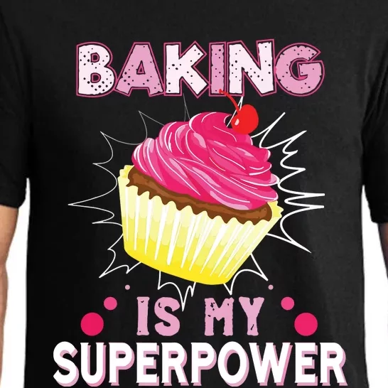 BAKING IS MY SUPERPOWER 3 Sweet Cupcakes Holidays Baker Gift Pajama Set