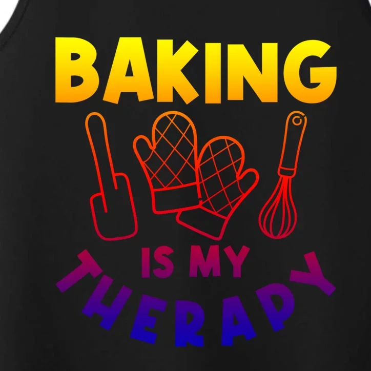 Baking Is My Therapy Cake Baking Pastry Confectioner Baker Gift Performance Tank