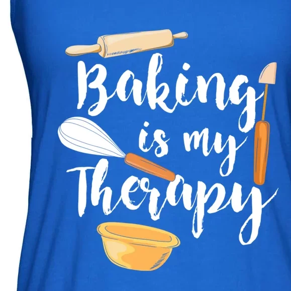 Baking Is My Therapy I Funny Baking Cute Gift Ladies Essential Flowy Tank