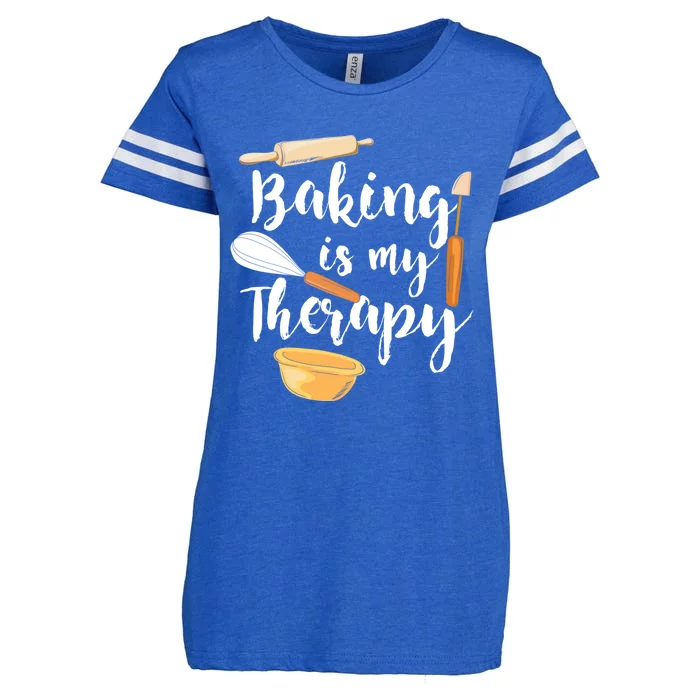 Baking Is My Therapy I Funny Baking Cute Gift Enza Ladies Jersey Football T-Shirt