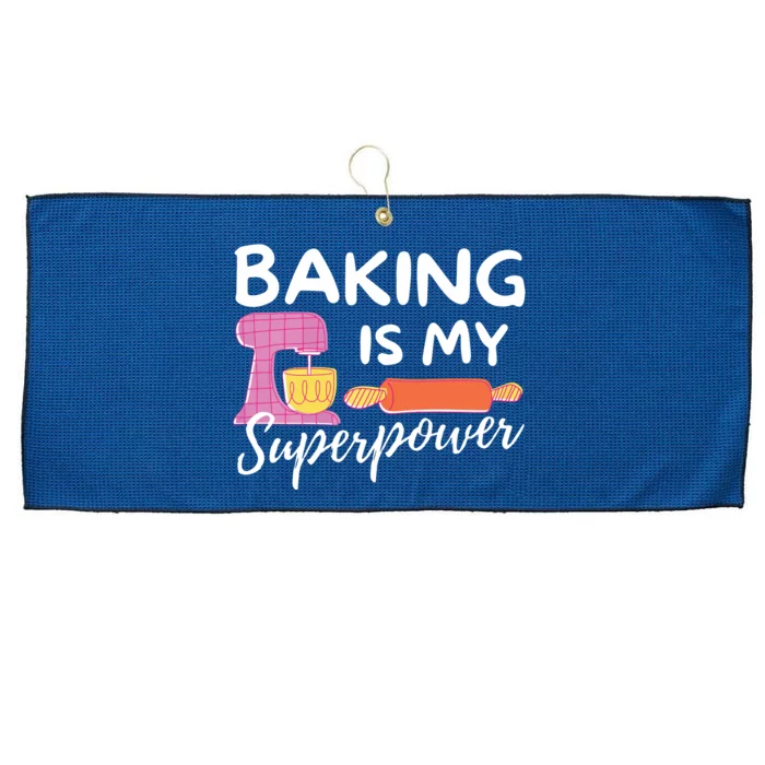 Baking Is My Superpower Funny Baker & Baking Gift Large Microfiber Waffle Golf Towel