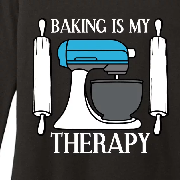 Baking Is My Therapy Chef Jersey Meaningful Gift Womens CVC Long Sleeve Shirt