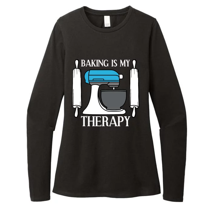 Baking Is My Therapy Chef Jersey Meaningful Gift Womens CVC Long Sleeve Shirt