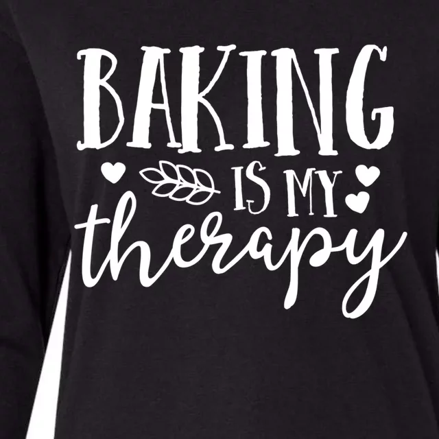 Baking Is My Therapy Gift For Baker Lover Mom Mother Gift Cool Gift Womens Cotton Relaxed Long Sleeve T-Shirt