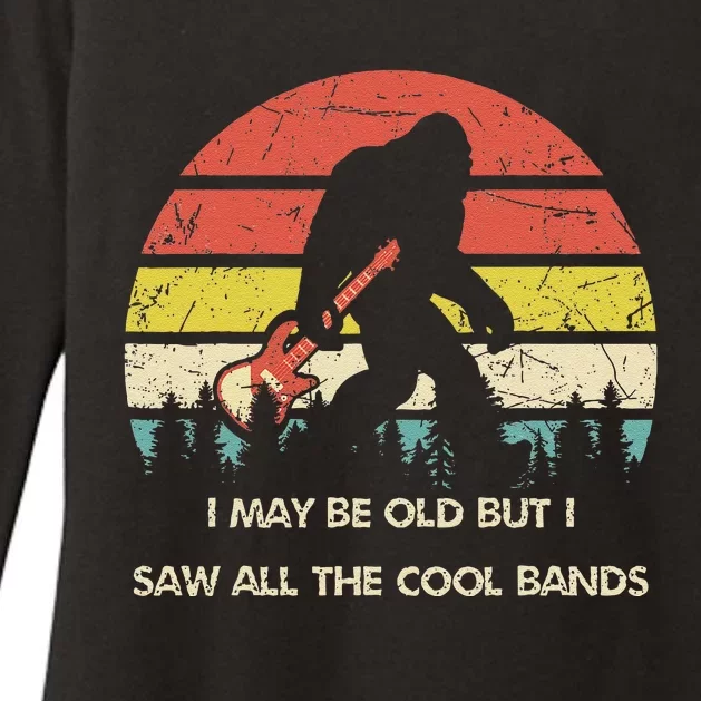 Bigfoot I May Be Old But Saw All The Cool Bands With Guitar Womens CVC Long Sleeve Shirt