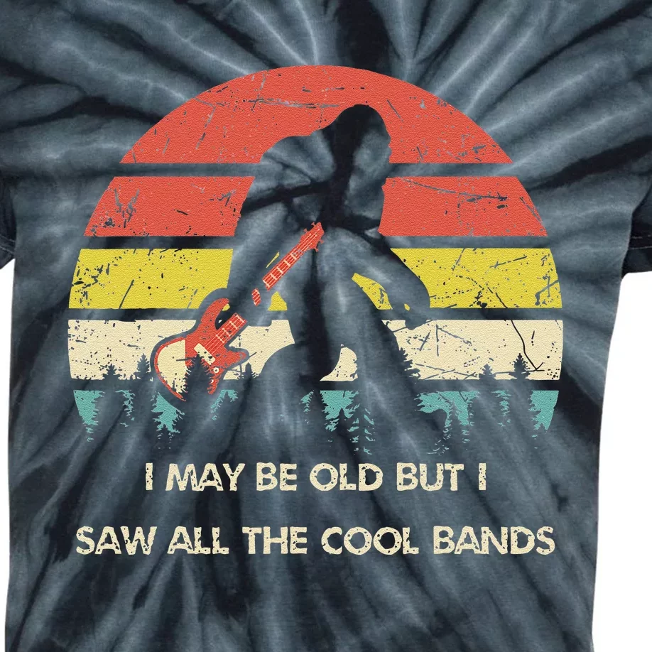 Bigfoot I May Be Old But Saw All The Cool Bands With Guitar Kids Tie-Dye T-Shirt