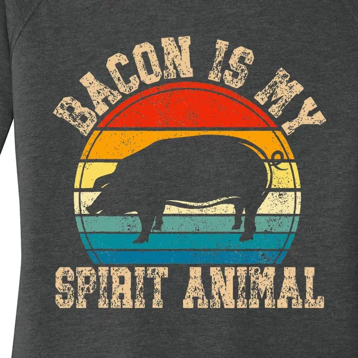 Bacon Is My Spirit Animal Retro BBQ Costume Pork Grill Women's Perfect Tri Tunic Long Sleeve Shirt