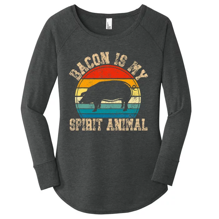 Bacon Is My Spirit Animal Retro BBQ Costume Pork Grill Women's Perfect Tri Tunic Long Sleeve Shirt