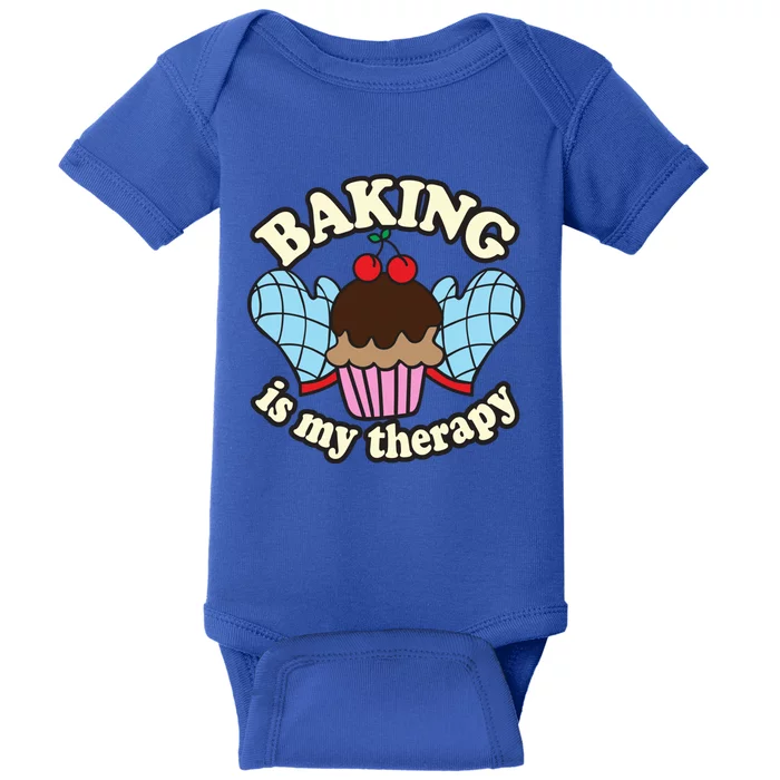 Baking Is My Therapy Muffin Cupcake Cake Confectioner Gift Baby Bodysuit