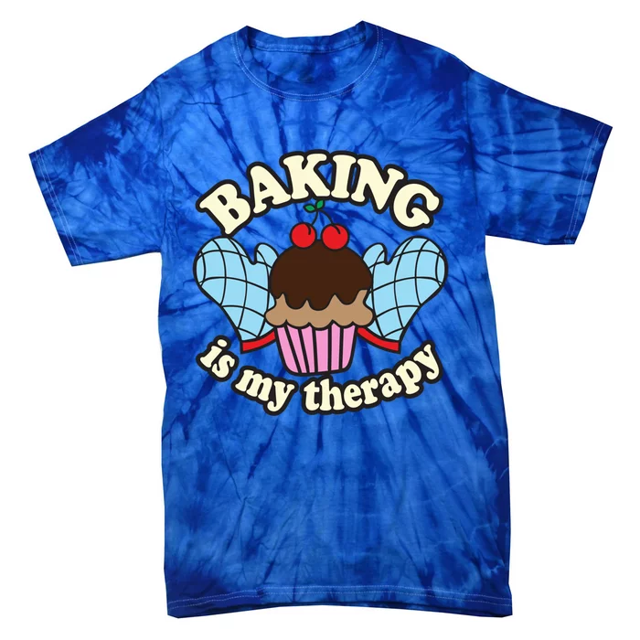 Baking Is My Therapy Muffin Cupcake Cake Confectioner Gift Tie-Dye T-Shirt