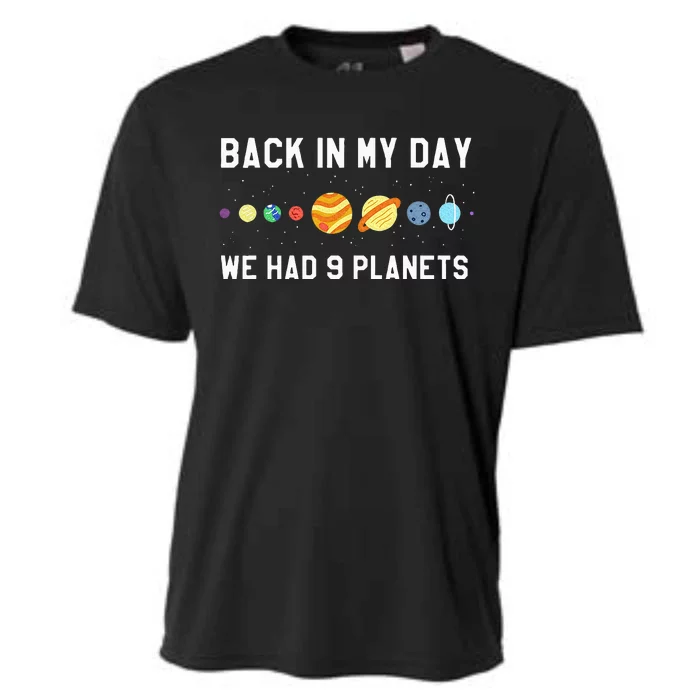 Back In My Day 9 Planets Pluto Space Astronomy Cooling Performance Crew T-Shirt