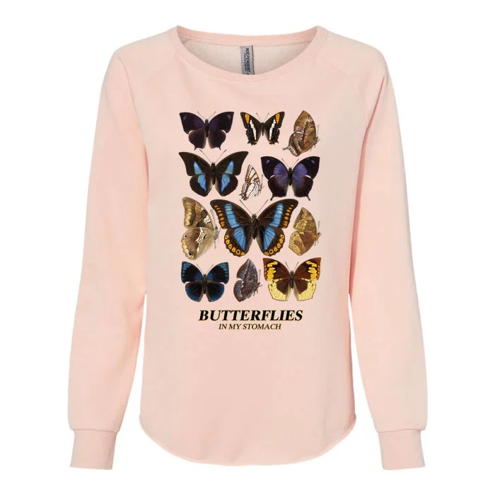 Butterflies In My Stomach Butterfly Retro Vintage Womens California Wash Sweatshirt