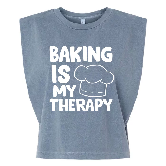 Baking Is My Therapy Cook Hat Funny Bakers Gift Garment-Dyed Women's Muscle Tee