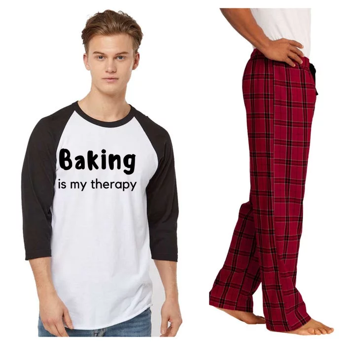 Baking Is My Therapy Cookie Desserts Cake Baking Gift Raglan Sleeve Pajama Set