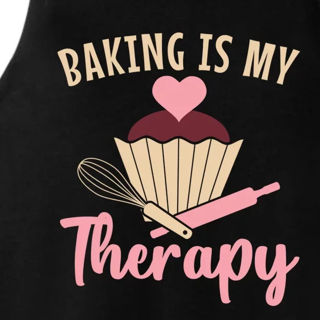 Baking Is My Therapy Pastry Chef Funny Gift Ladies Tri-Blend Wicking Tank