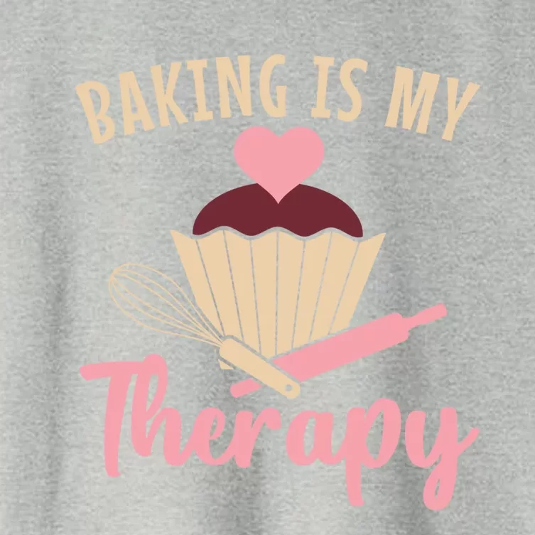 Baking Is My Therapy Pastry Chef Funny Gift Women's Crop Top Tee