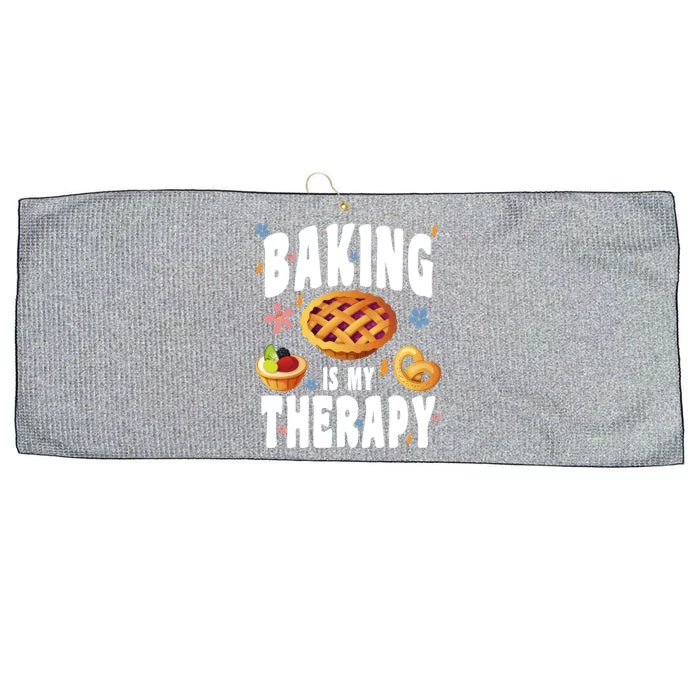 Baking Is My Therapy Culinary Art Artisan Bakery Baked Goods Gift Large Microfiber Waffle Golf Towel